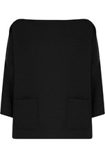 Maison Poi TISSUE SWING TOP WITH POCKETS 3/4SL BLACK